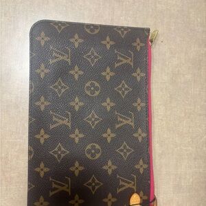 Louis Vuitton Brown and Pink Monogram Pouch